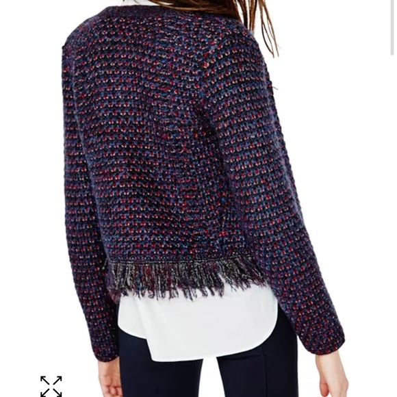 Maje Mask Bouclé Cardigan size 1 - Picture 2 of 9